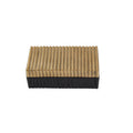 Orsina Deomali Small Gold and Black Ribbed Metal Trinket Box
