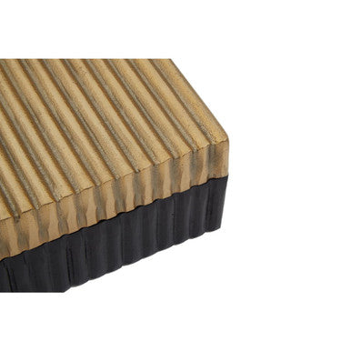 Orsina Deomali Small Gold and Black Ribbed Metal Trinket Box