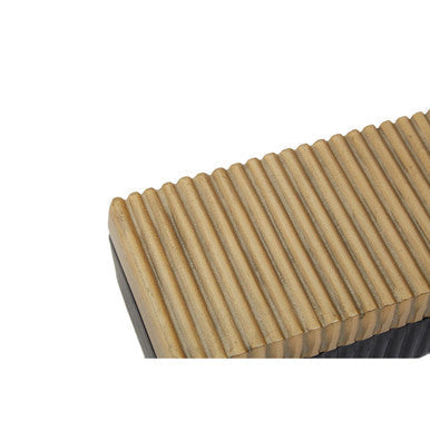 Orsina Deomali Small Gold and Black Ribbed Metal Trinket Box