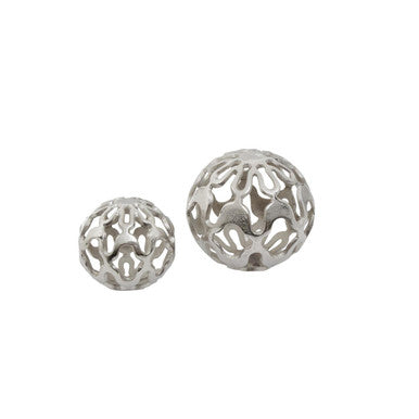 Orsina Kensington Townhouse Nickel Deco Ball Set - Set of 2 Spheres