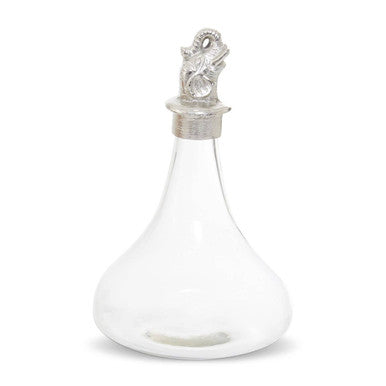 Orsina Yala Elephant Glass Decanter | 1 Litre Silver Stopper Carafe