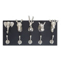 Orsina Safari Animal 5 Hook Wall Hanger – Silver Metal Coat Rack