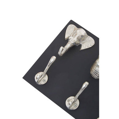 Orsina Safari Animal 5 Hook Wall Hanger – Silver Metal Coat Rack