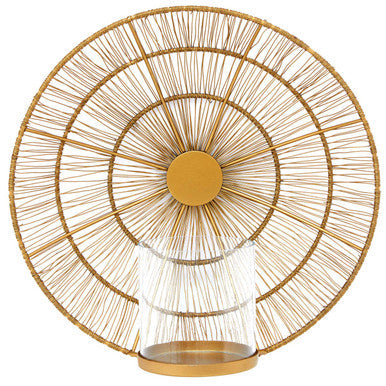 Orsina Enzo Gold Wire Wall Sconce – Modern Geometric Candle Holder