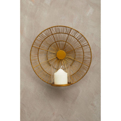 Orsina Enzo Gold Wire Wall Sconce – Modern Geometric Candle Holder