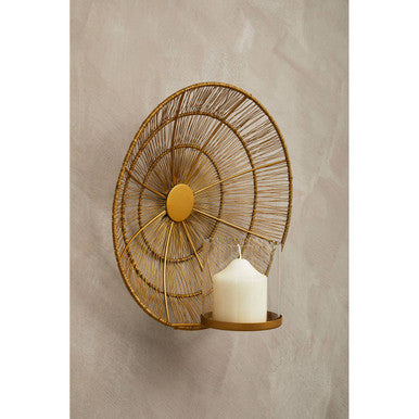 Orsina Enzo Gold Wire Wall Sconce – Modern Geometric Candle Holder