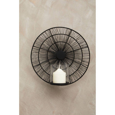 Orsina Enzo Black Wire Wall Sconce – Modern Metal Candle Holder