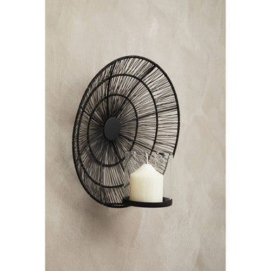 Orsina Enzo Black Wire Wall Sconce – Modern Metal Candle Holder