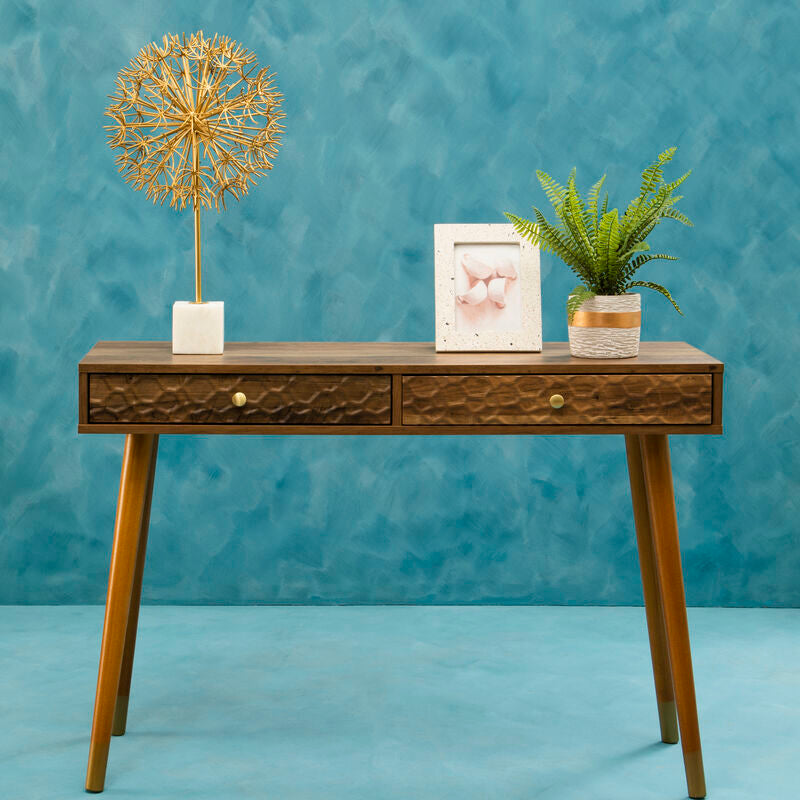 Orsina Evra Gold Dandelion Sculpture | White Marble Base Home Decor