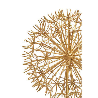 Orsina Evra Gold Dandelion Sculpture | White Marble Base Home Decor