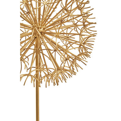 Orsina Evra Gold Dandelion Sculpture | White Marble Base Home Decor