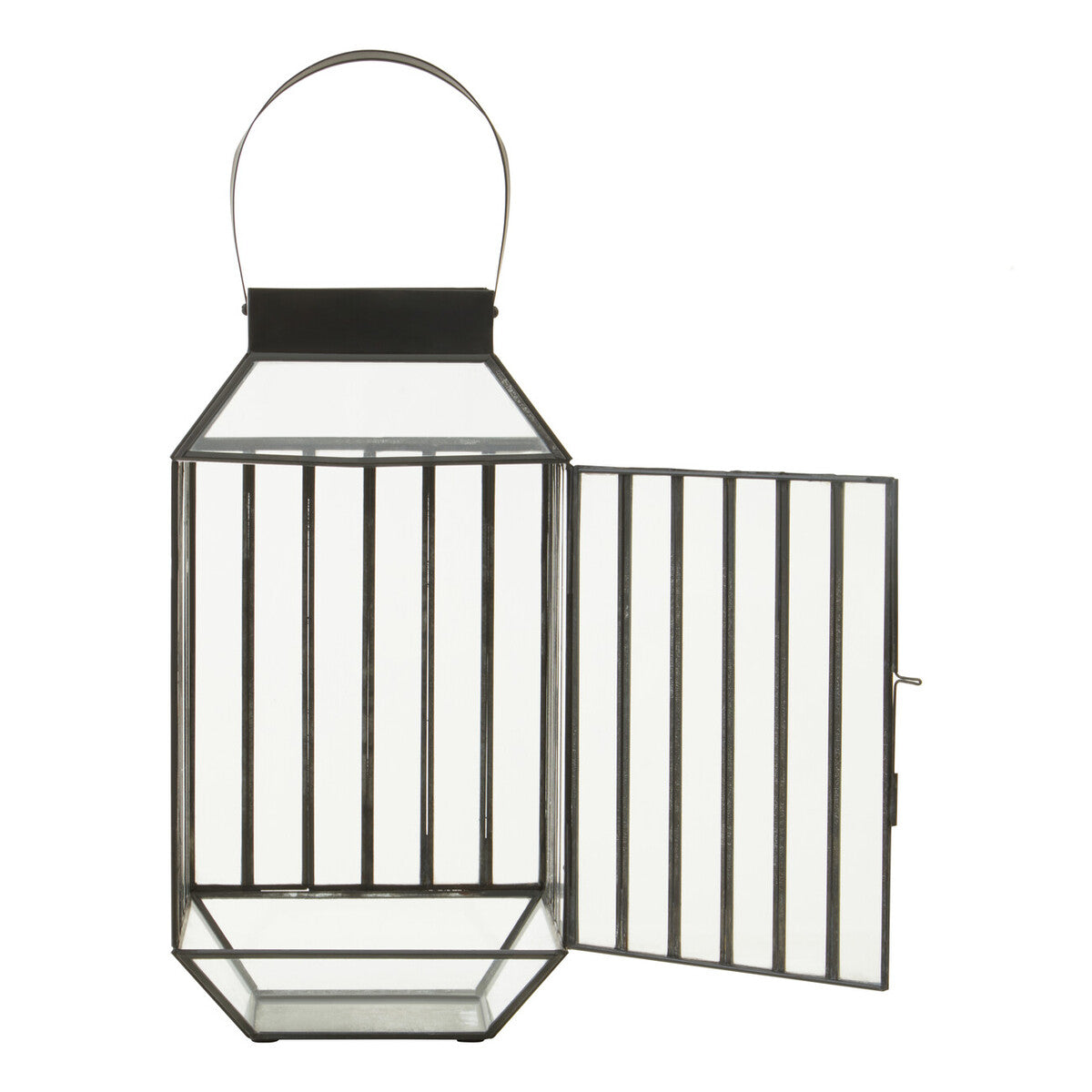 Orsina Preston Small Black Lantern – Modern Glass Candle Holder
