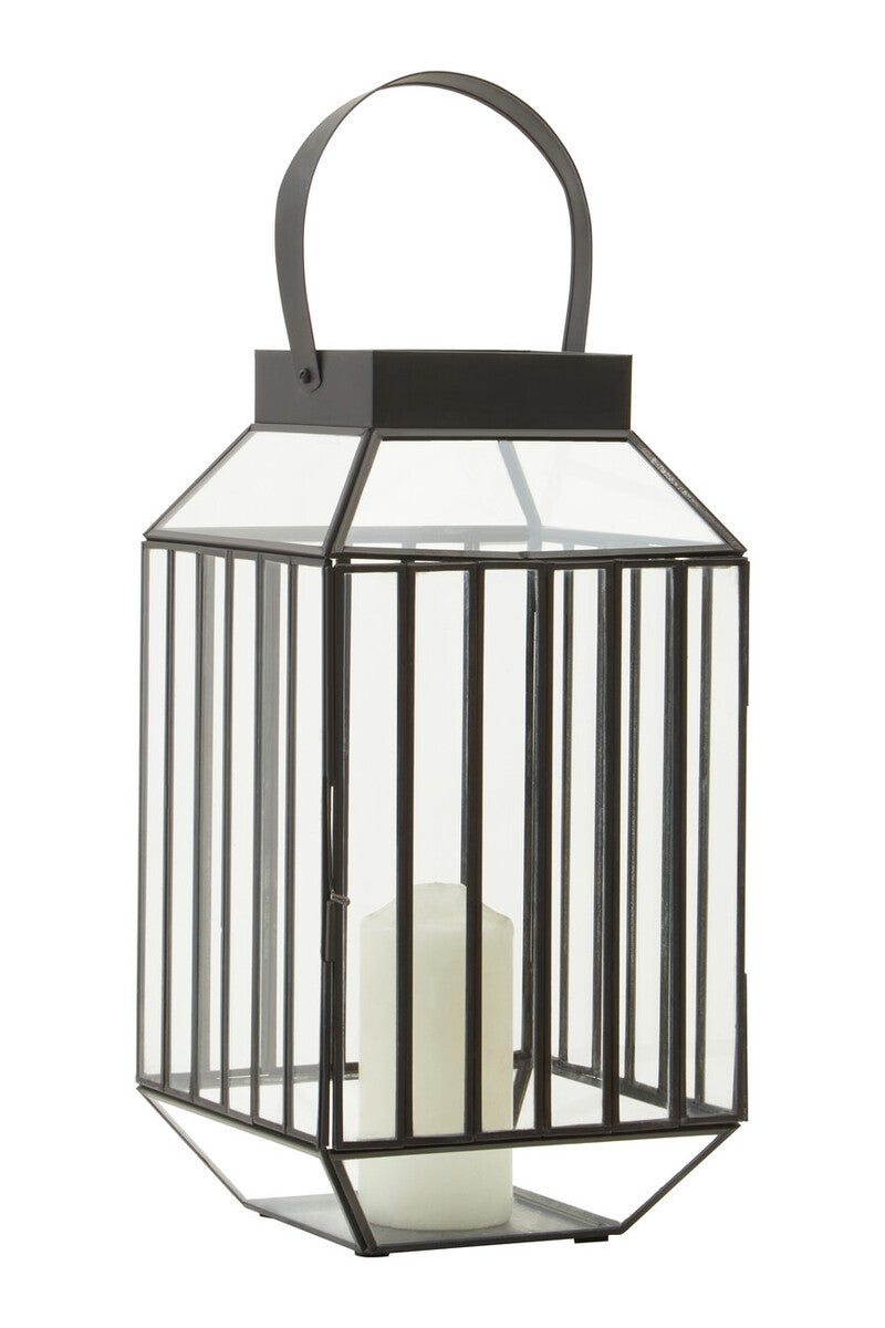 Orsina Preston Small Black Lantern – Modern Glass Candle Holder