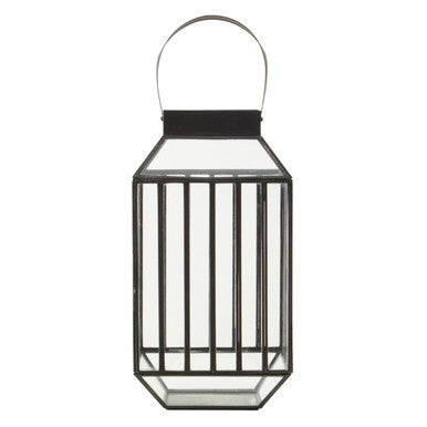 Orsina Preston Small Black Lantern – Modern Glass Candle Holder