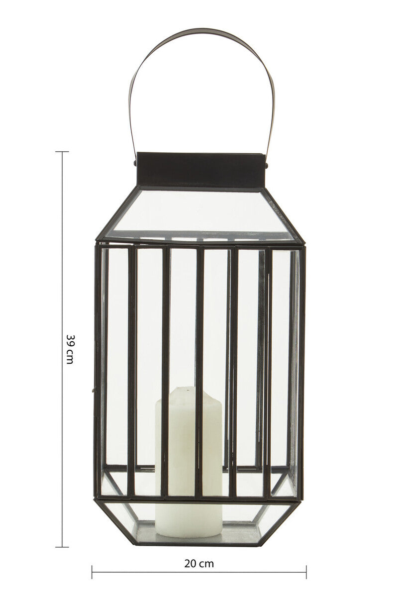 Orsina Preston Small Black Lantern – Modern Glass Candle Holder