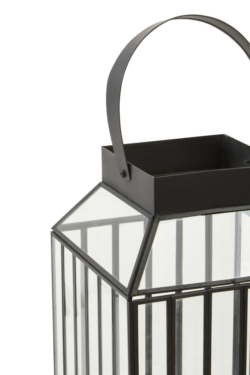 Orsina Preston Small Black Lantern – Modern Glass Candle Holder