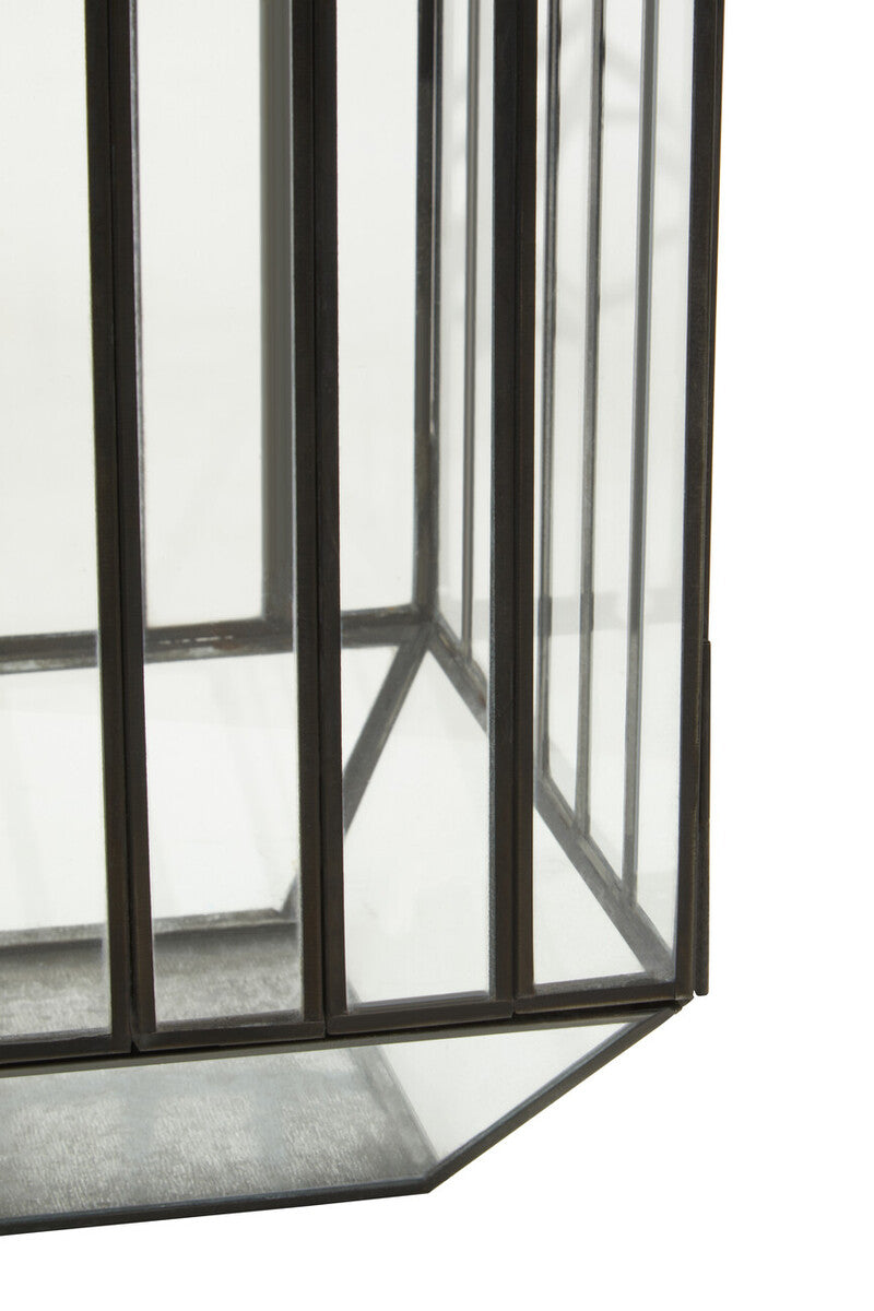 Orsina Preston Small Black Lantern – Modern Glass Candle Holder