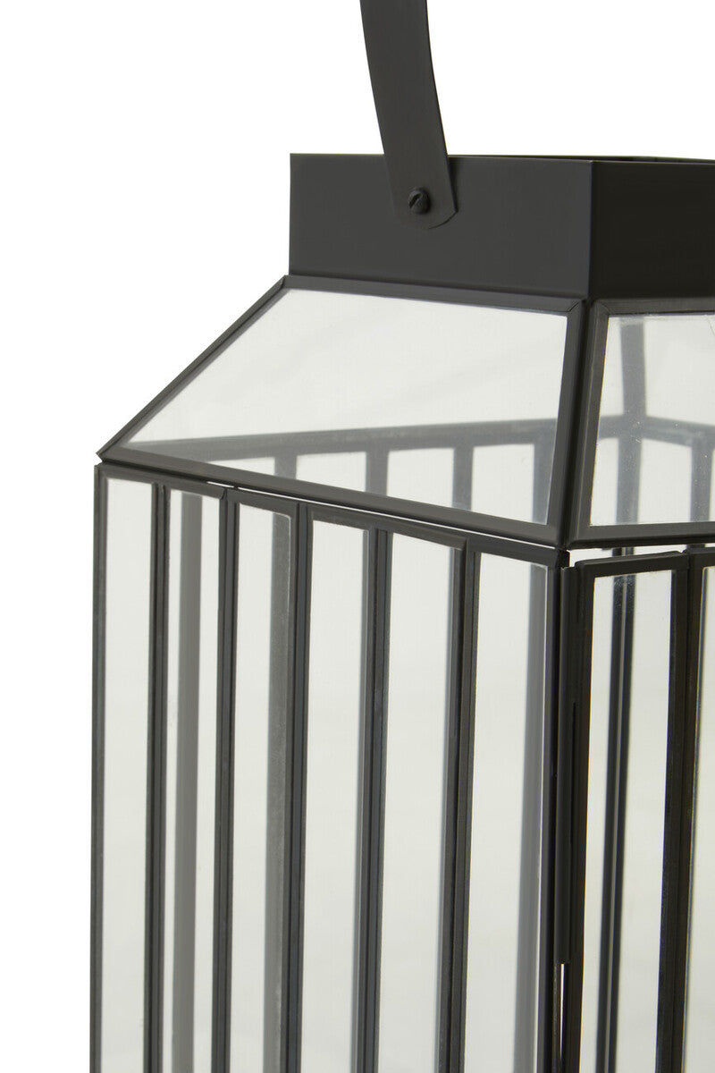Orsina Preston Small Black Lantern – Modern Glass Candle Holder