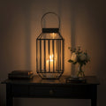 Orsina Preston Small Black Lantern – Modern Glass Candle Holder