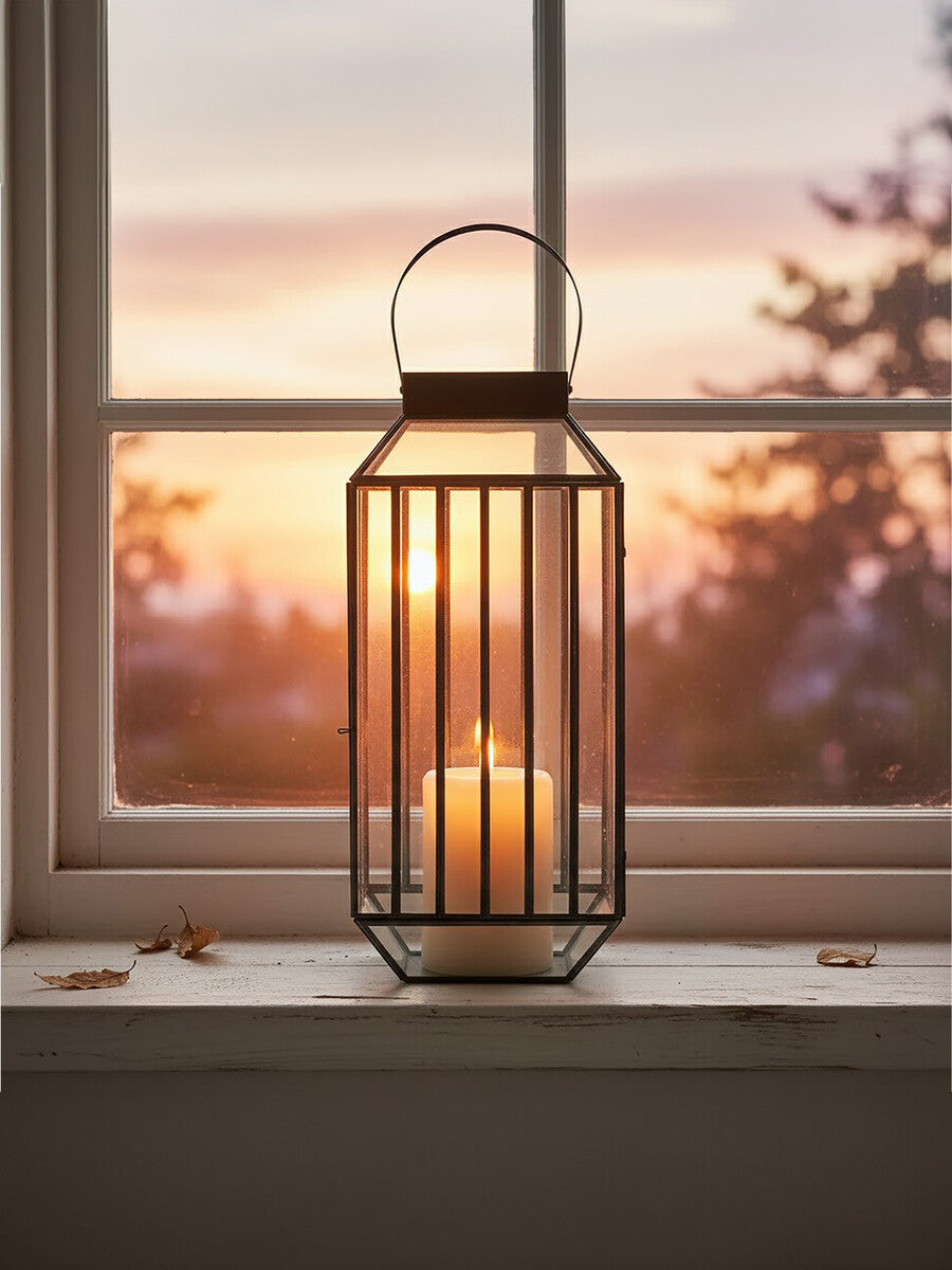 Orsina Preston Large Lantern – Antique Black Caged Candle Holder