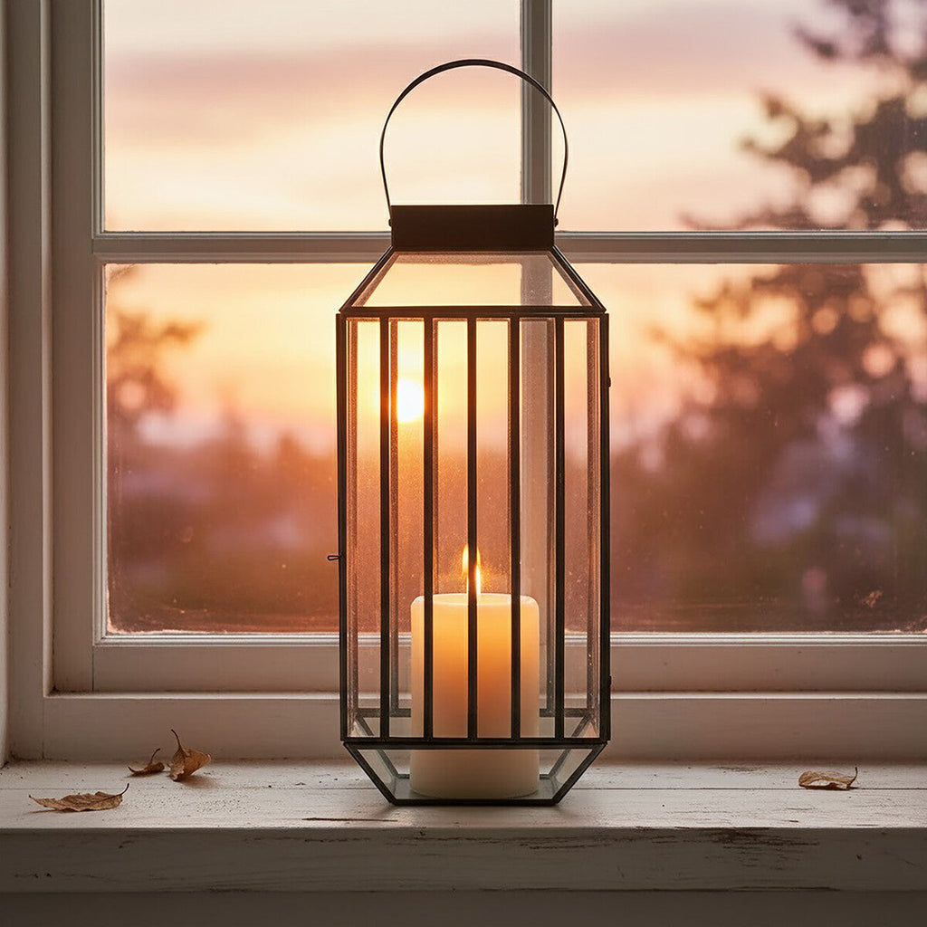 Orsina Preston Large Lantern – Antique Black Caged Candle Holder