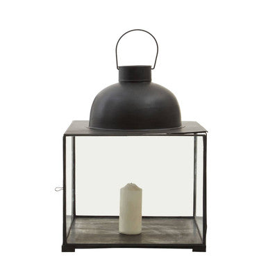 Orsina Preston Small Antique Black Lantern | Matte Metal Candle Holder
