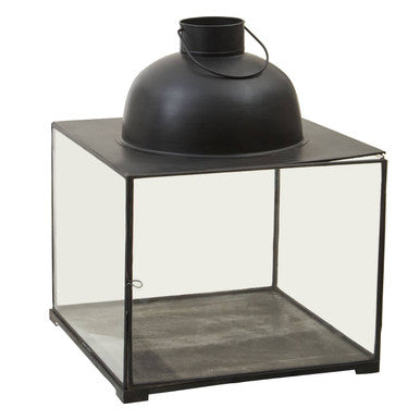 Orsina Preston Small Antique Black Lantern | Matte Metal Candle Holder