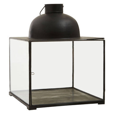 Orsina Preston Small Antique Black Lantern | Matte Metal Candle Holder