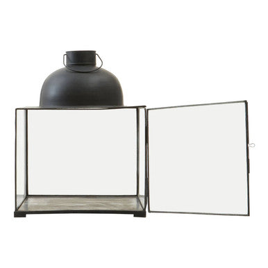 Orsina Preston Small Antique Black Lantern | Matte Metal Candle Holder