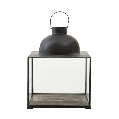 Orsina Preston Small Antique Black Lantern | Matte Metal Candle Holder