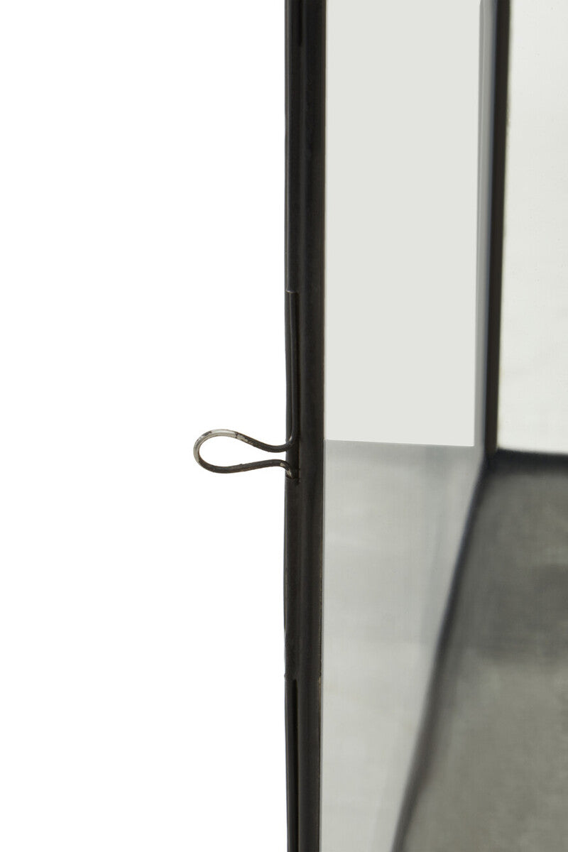 Orsina Preston Large Black Square Lantern | Glass & Metal Geometric Decor