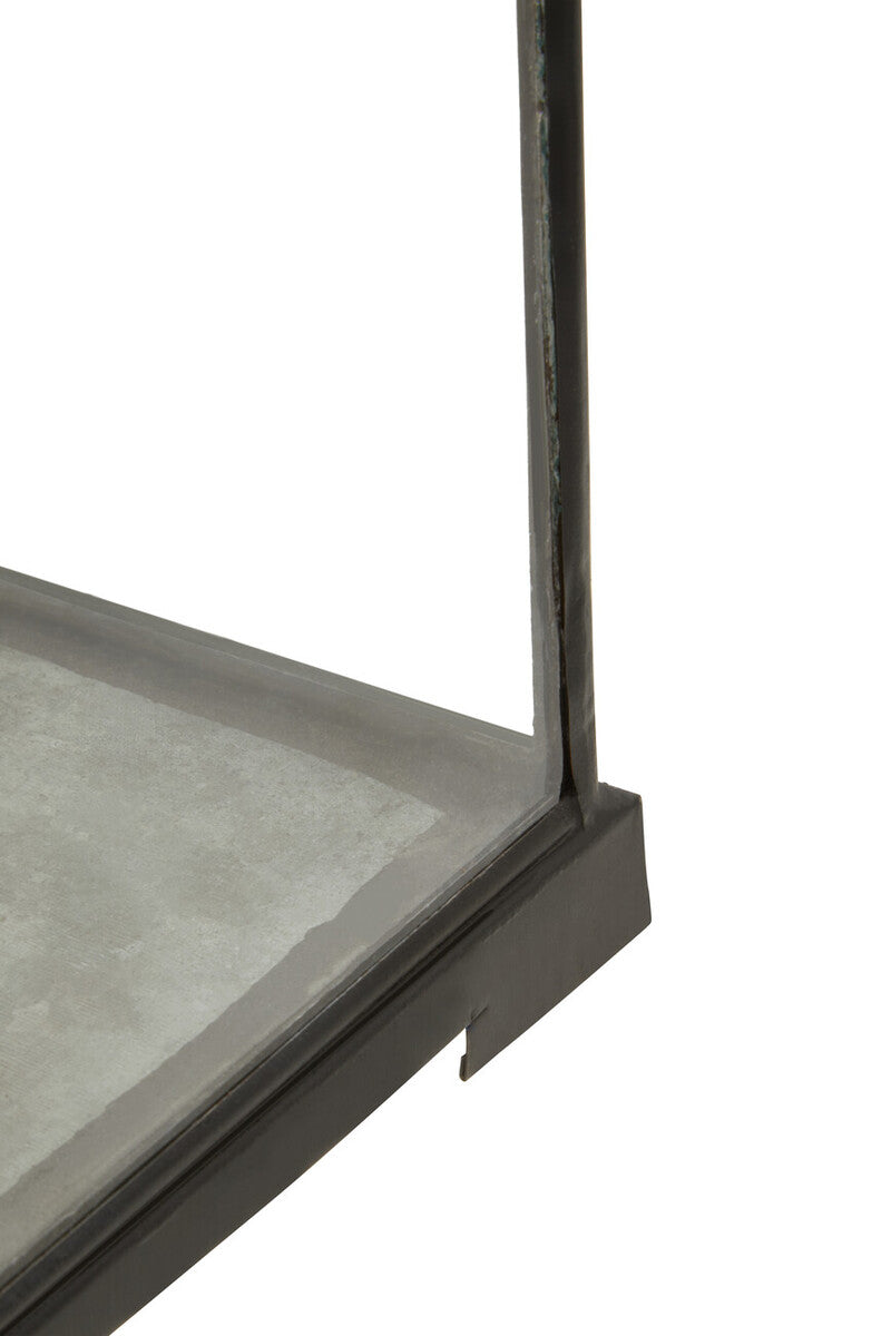 Orsina Preston Large Black Square Lantern | Glass & Metal Geometric Decor