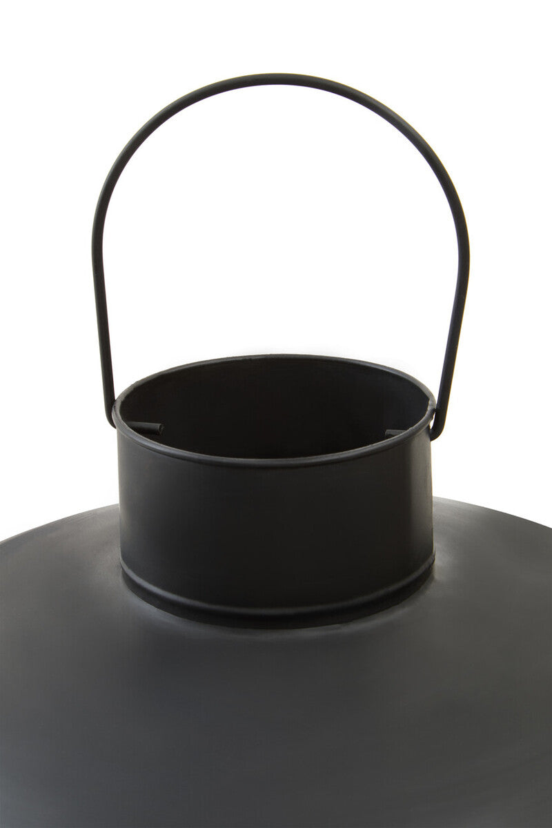 Orsina Preston Large Black Square Lantern | Glass & Metal Geometric Decor