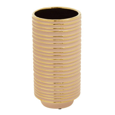 Orsina Haldis Small Ceramic Vase | Blush Pink and Gold Floral Decor