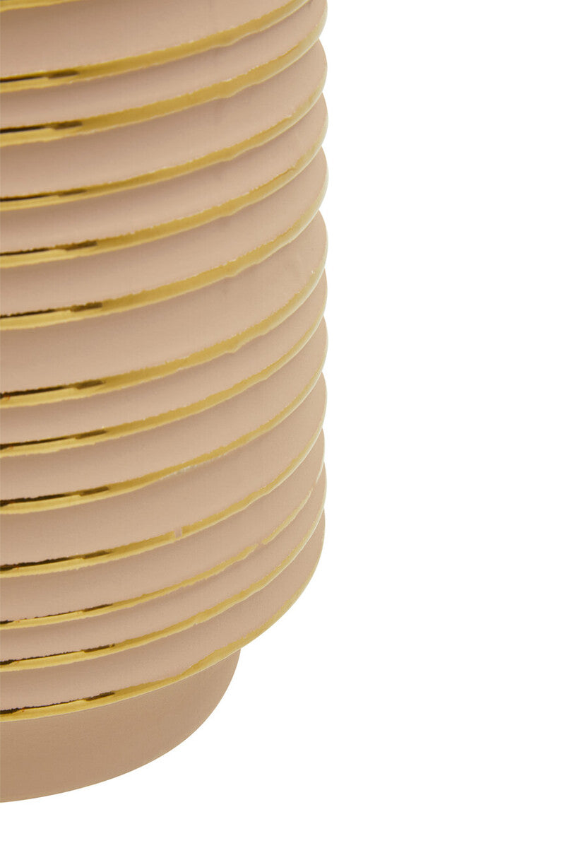 Orsina Haldis Large Blush Pink and Gold Ceramic Vase | 12" Tall