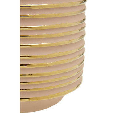 Orsina Haldis Small Ceramic Planter | Blush Pink and Gold Succulent Pot
