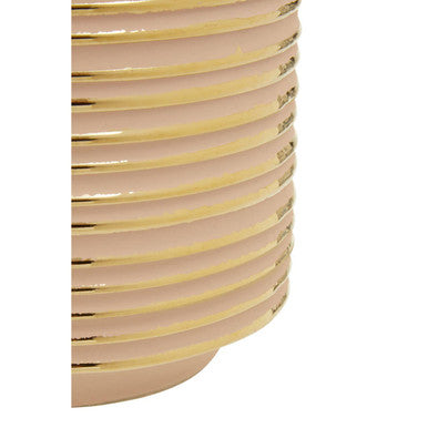 Orsina Haldis Large Ceramic Planter – Blush Pink and Gold Indoor Pot
