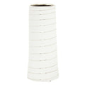 Orsina Haldis Small Ceramic Bud Vase – White and Silver Modern Decor