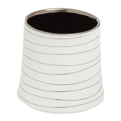 Orsina Haldis Small White and Silver Ceramic Planter for Succulents