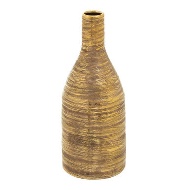 Orsina Hermosa Gold Small Ceramic Bottle Vase – Boho Textured Decor