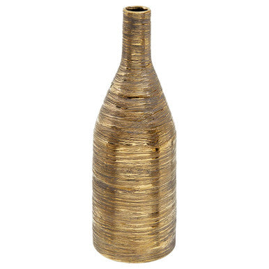 Orsina Hermosa Gold Large Ceramic Bottle Vase | Geometric Decor
