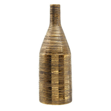Orsina Hermosa Gold Large Ceramic Bottle Vase | Geometric Decor