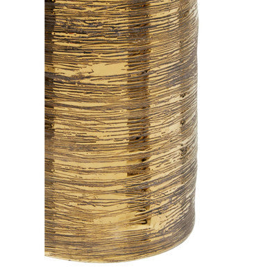 Orsina Hermosa Gold Large Ceramic Bottle Vase | Geometric Decor