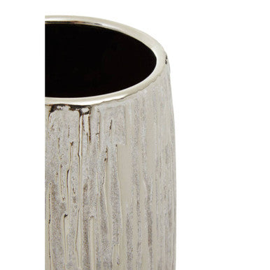 Orsina Hesper Large Silver Ceramic Vase – Tall Elegant Centerpiece
