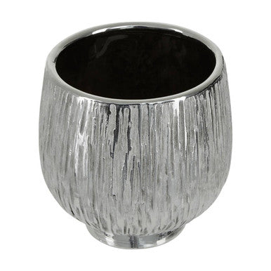Orsina Hesper Small Silver Ceramic Planter | Modern Succulent Pot
