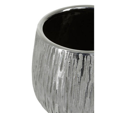 Orsina Hesper Small Silver Ceramic Planter | Modern Succulent Pot