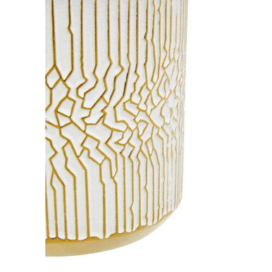 Orsina Honna Small White and Gold Ceramic Planter | Indoor Plant Pot