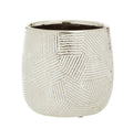 Orsina Honna Small White and Silver Ceramic Planter for Succulents
