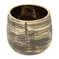 Orsina Honna Small Ceramic Planter – Handcrafted Grey & Metallic