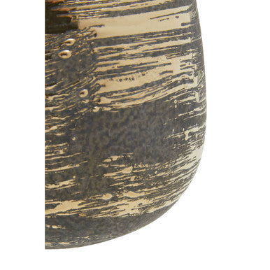 Orsina Honna Small Ceramic Planter – Handcrafted Grey & Metallic